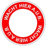 CRNA-RH4 vloersticker wacht hier - rood